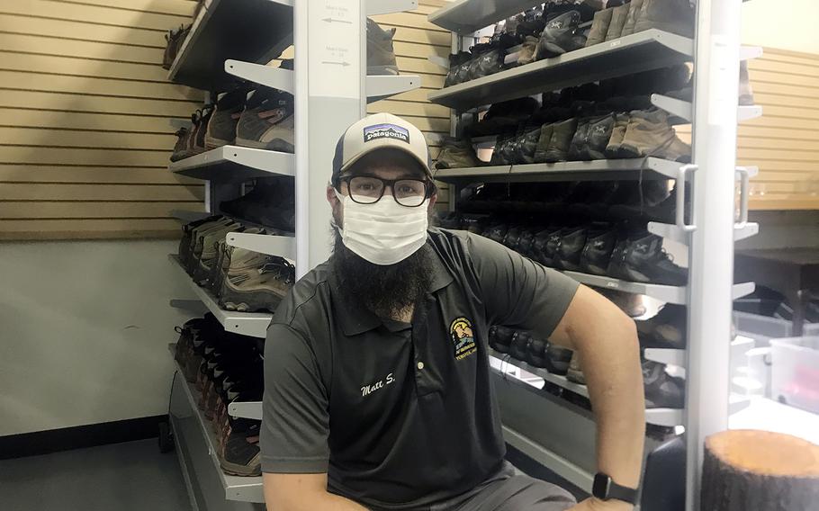 Matt Silvia, photographed June 26, 2020, works with Outdoor Recreation at Yokota Air Base in western Tokyo, and says weekend outings to spots near the base have been selling out quickly.