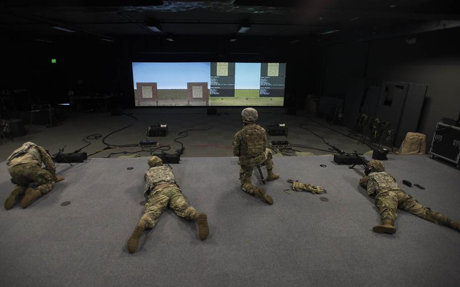 Soldiers take part in a best-warrior competition for U.S. Army Japan at Sagami General Depot outside Tokyo, Tuesday, July 21, 2020.