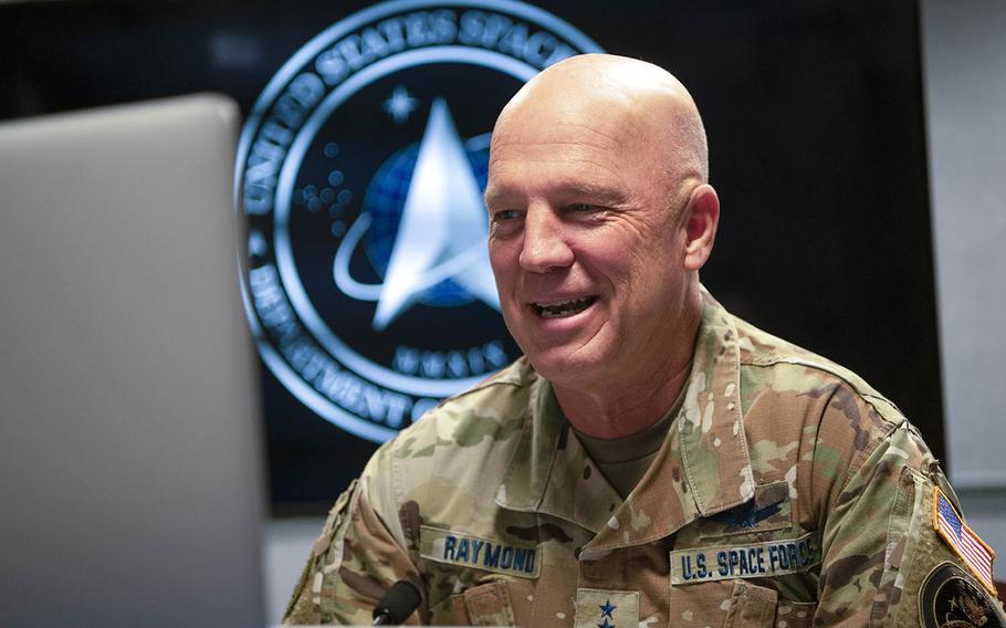 The U.S. Space Force chief of space operations, Gen. John Raymond, participates in a virtual fireside chat with the Center for a New American Security at the Pentagon, July 24, 2020. 