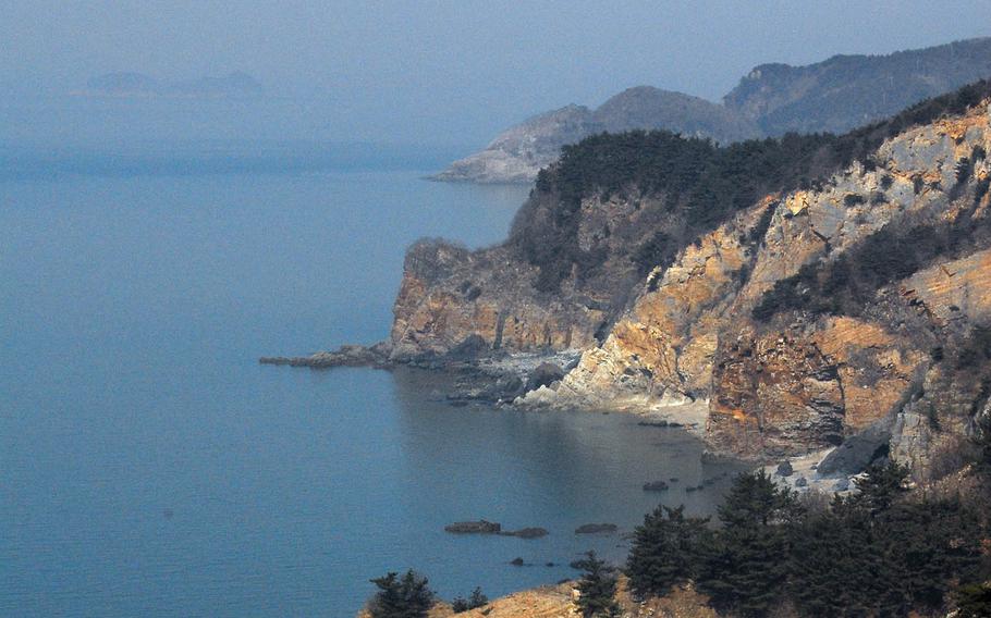 The rugged coastline of Yeonpyeong Island, facing North Korea, on Feb. 29, 2012.