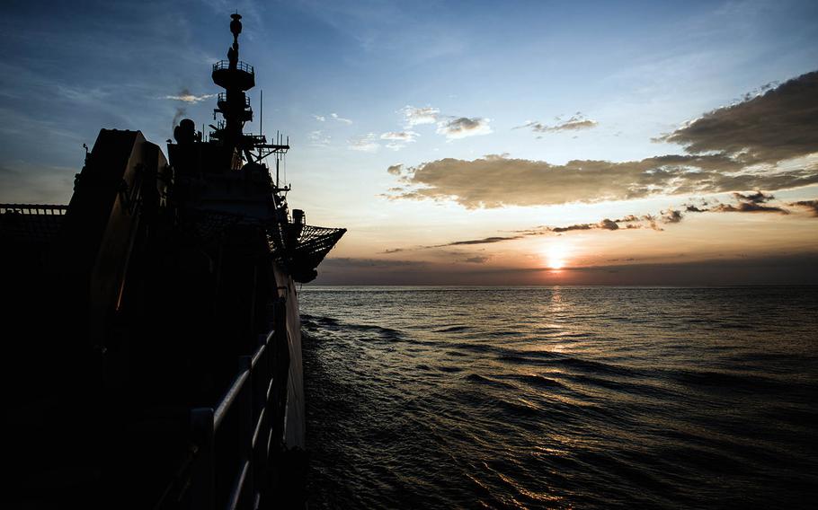The U.S. Coast Guard's first Legend-class national security cutter, the Bertholf, transits in the Pacific Ocean, Nov. 16, 2019.