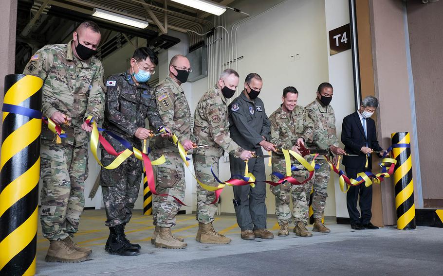 A new, $34 million air freight terminal opened at Osan Air Base, South Korea, Monday, Oct. 26, 2020, part of a two-phase project to update aged and inadequate base facilities.