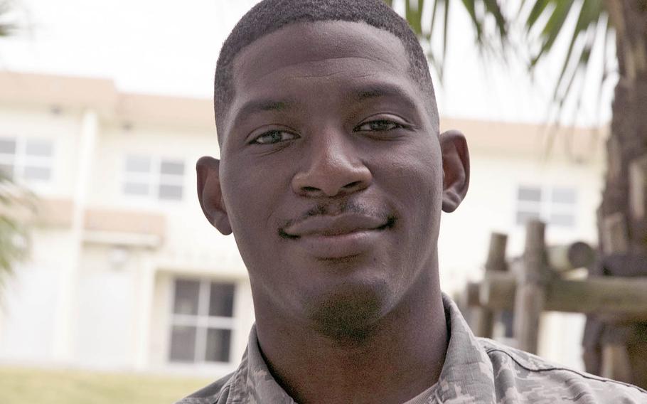 Airman 1st Class Leonard Cantrell Jr., 28, seen here at Kadena Air Base, Okinawa, Nov. 5, 2020, was recently awarded the Air Force Achievement Medal for rescuing a Japanese family in distress at an Okinawa waterfall. 