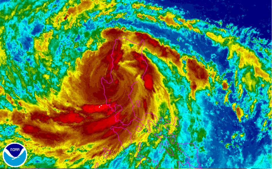 Typhoon Sarika slammed ashore early Sunday morning near Aurora on the east coast with Category 4-equivalent winds and heavy rain bombarding central Luzon as it continues west.