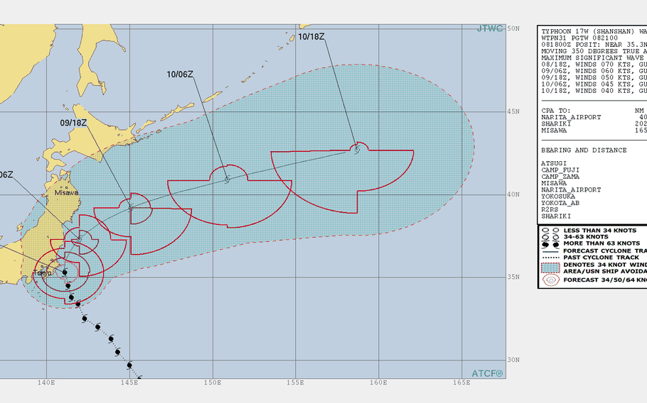 Typhoon 17W (Shanshan), 24 FINAL All clear in Kanto Plain Stars and