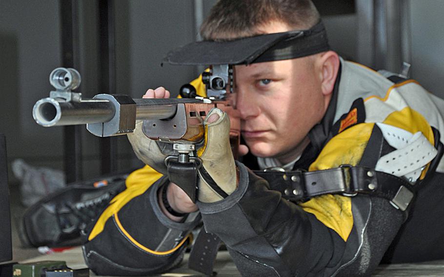 Sgt. 1st Class Joshua Olson, a world-class marksmen and instructor, remains on active duty despite losing a leg in an ambush in Iraq in 2003.