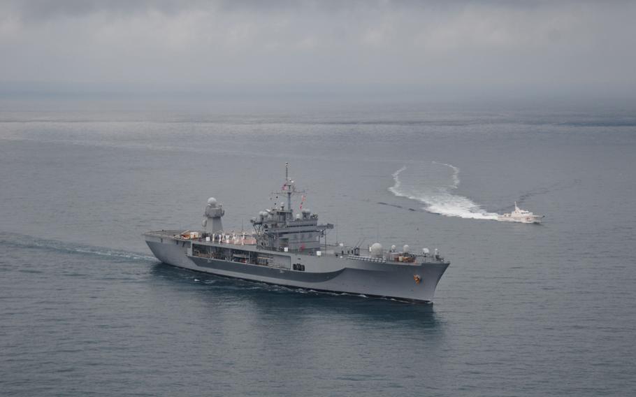The USS Mount Whitney supports maritime security operations with the Georgian coast guard in the Black Sea, which is within the U.S. 6th Fleet’s area of responsibility, Nov. 13, 2013.