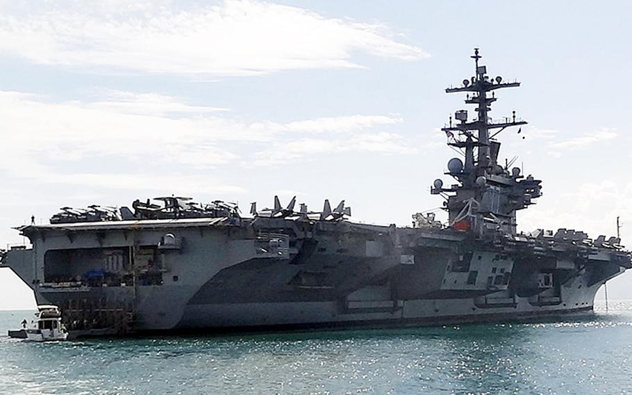 The USS George H. W. Bush, off Antalya, Turkey, March 9, 2014.