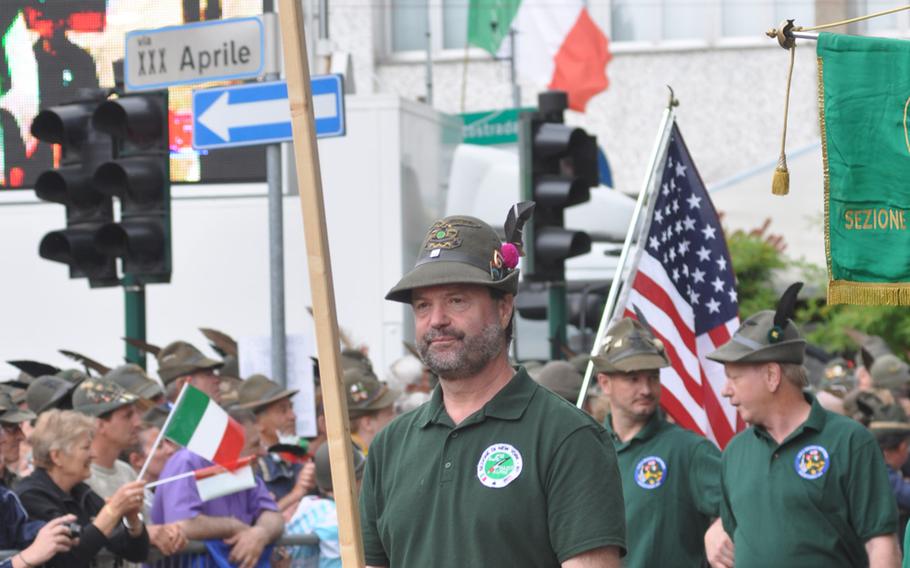 Some Americans, including an Alpini chapter from New York, were among the estimated 75,000 marching Sunday, May 11, 2014, in Pordenone, Italy, in a parade that capped the 87th national gathering.