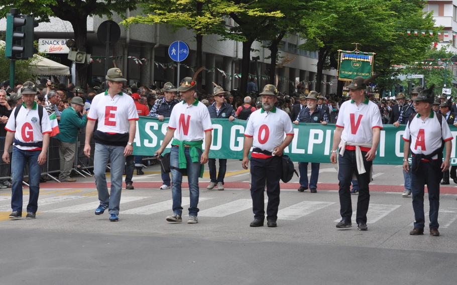 Many of those marching in a parade in Pordenone, Italy, on Sunday, May 11, 2014, represented different Alpini chapters from around Italy as well as more than a dozen other countries.
