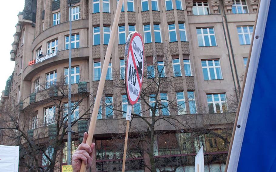 The U.S. Army's Dragoon Ride, an 11-day convoy operation that will pass through the Czech Republic starting Sunday, attracted pro- and anti-American demonstrators in Prague on Saturday, March 28, 2015