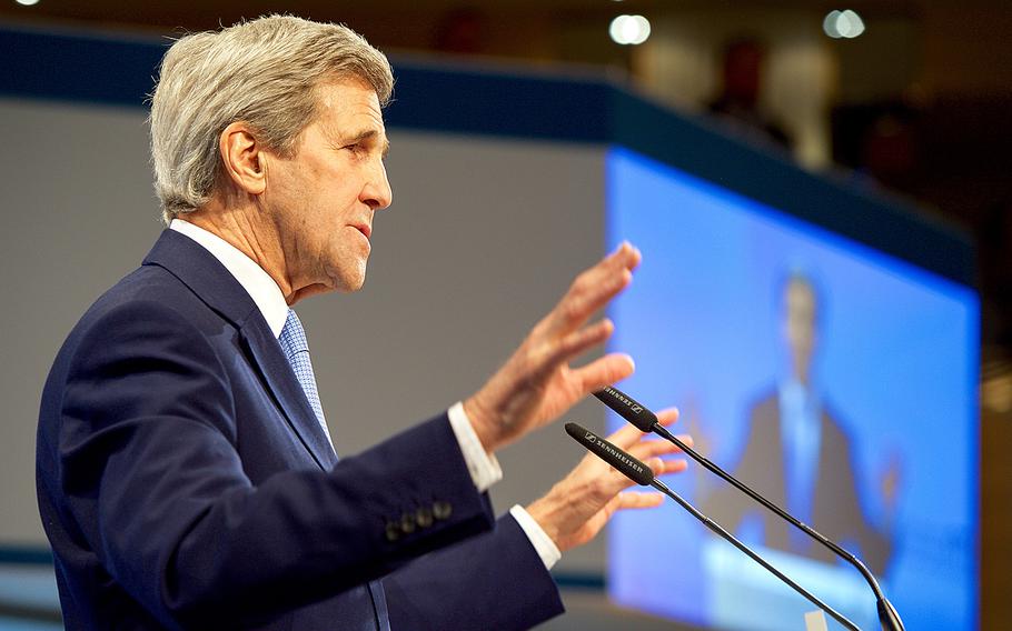 U.S. Secretary of State John Kerry addresses the Munich Security Conference on February 13, 2016.