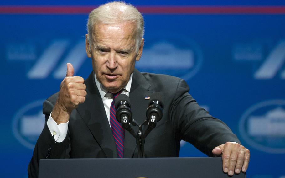 Vice President Joe Biden delivers a speech in June 2016. Biden is set to visit Latvia this summer in one of his final foreign visits as vice president.