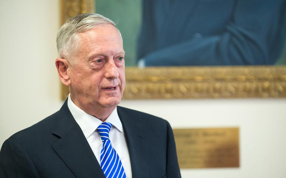 Secretary of Defense Jim Mattis speaks at the George C. Marshall European Center for Security Studies in Garmisch, Germany, on Tuesday, June 27, 2017.