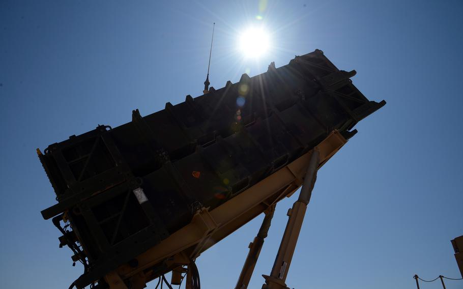 A Patriot missile launcher stands ready at a Turkish army base in Gaziantep, Turkey on Nov. 2013.