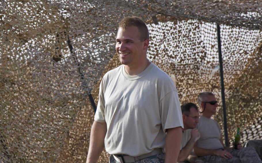 Master Sgt. Jerred Mitchell is pictured during a deployment to Iraq in 2008. An NCO assigned to Ramstein Air Base, Germany, Mitchell nearly was forced to retire for medical reasons just shy of 20 years, which would have meant no pension. He'll medically retire in August, three months after his 20-year mark.

