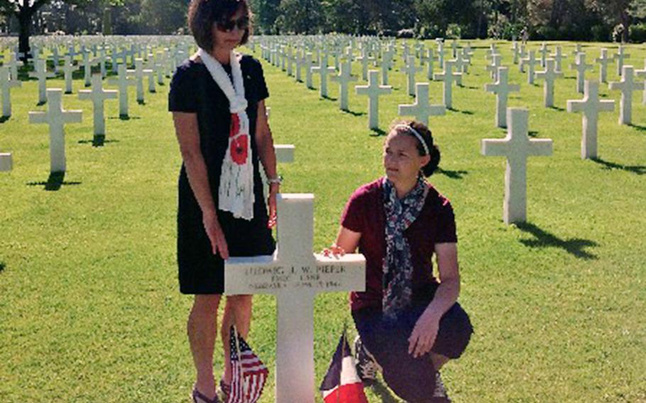 Nichole Flynn and Vanessa Taylor visited the grave of Ludwig Pieper in 2015. 