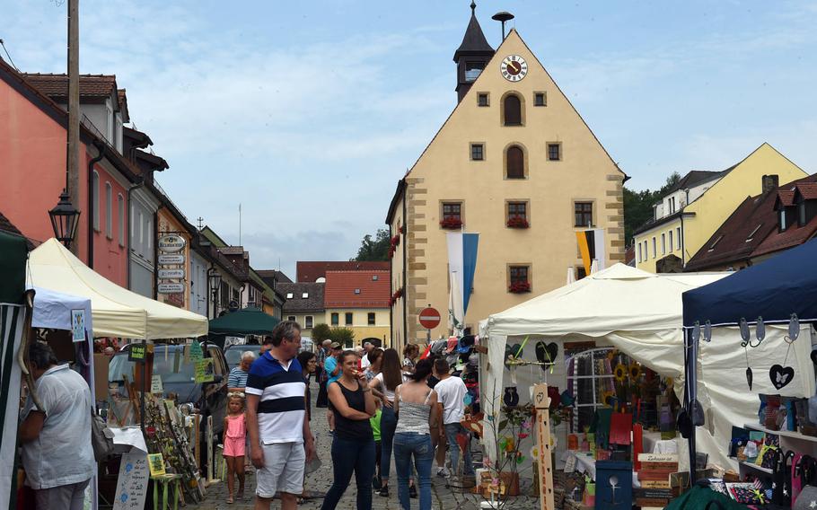The traditional Anna Market in Grafenwoehr, Germany, Sunday, July 28, 2019, where U.S. Army Garrison Bavaria had a booth to display art made on the nearby  base. 


