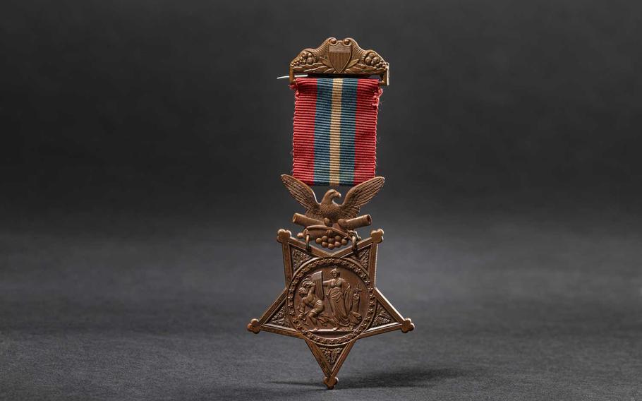 The auction house Hermann Historica in Munich, Germany is selling a U.S. Medal of Honor on Thursday that was awarded to Pvt. Thomas Kelly for actions during the Spanish-American War. The auction house expects to take in about $5,000 on the sale. 