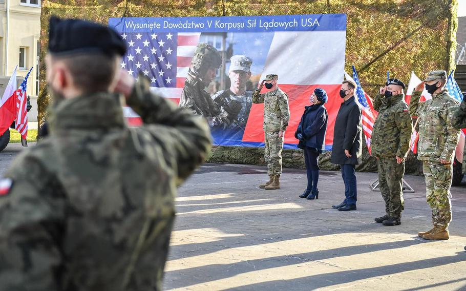 The U.S. Army's V Corps officially established their forward headquarters in Poznan, Poland, on Nov. 20, 2020.

