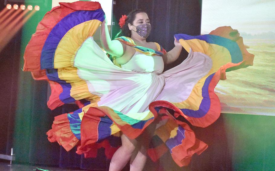 Katherine Martinez twirls while dancing during the taping of the first installment of Aviano's Got Talent on Tuesday, Feb. 16, 2021.

