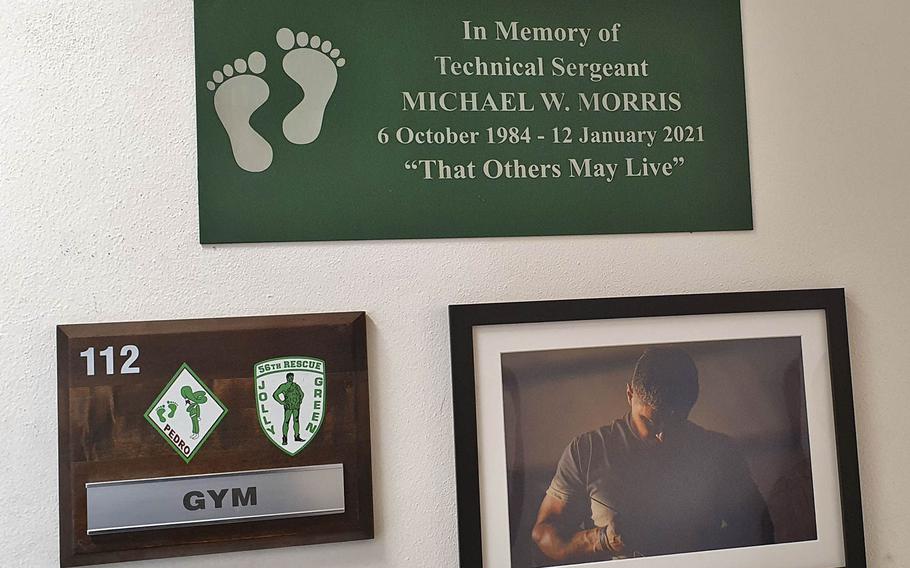 The 56th Helicopter Maintenance Unit's gym, which was dedicated in honor of fallen Tech. Sgt. Michael W. Morris at Aviano Air Base, Italy, Feb. 19, 2021. 
