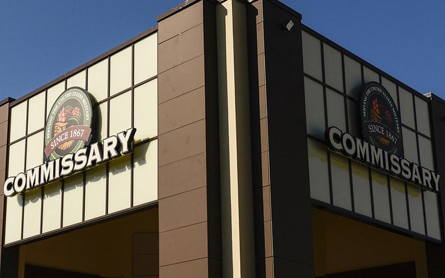 The entrance to the commissary at Ramstein Air Base, Germany. Newly enforced European Union restrictions on food imports could cause shortages of some items sold in commissaries and exchange stores.