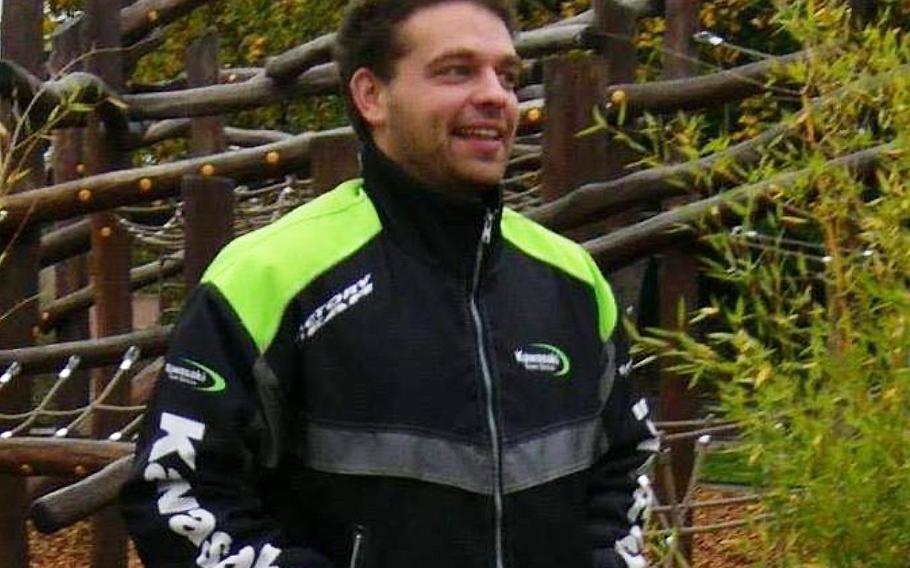 Daniel Mentel, 38, shown here in an undated photo, has been identified as a suspect in the killings of two people in Weilerbach, a village near Ramstein Air Base in Germany.