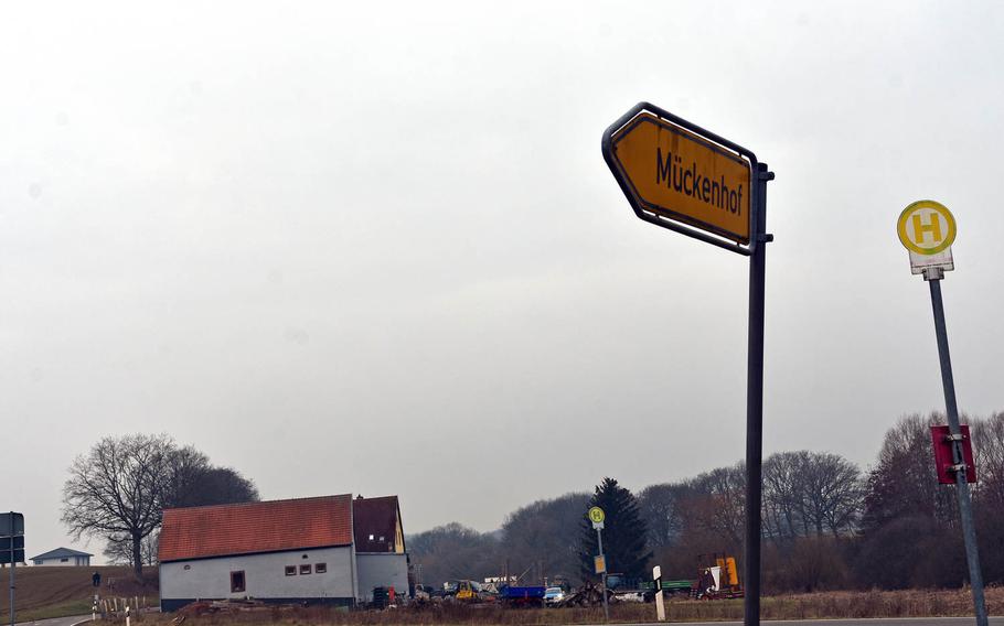 The home believed to be the scene of a double homicide, near the Mueckenhof area in Weilerbach, Germany, on Wednesday, March 10, 2021. Police are still searching for a suspect after two people were found dead Tuesday.

