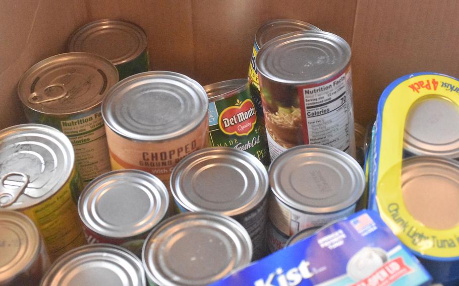 People stationed at Aviano Air Base donated more than 1,100 items of nonperishable food for those in need off base during a drive sponsored by Aviano's African American Heritage Committee.
