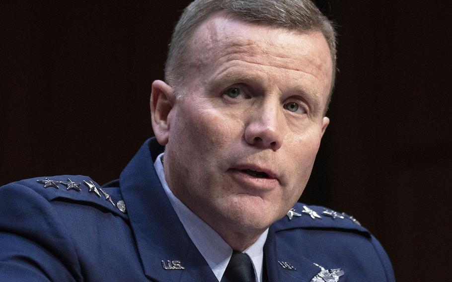 Gen. Tod D. Wolters, seen here at a Senate Armed Services Committee hearing in February 2020, said Tuesday tat while his command remains “very, very vigilant,” Russia’s rapid buildup in recent weeks is a great concern.