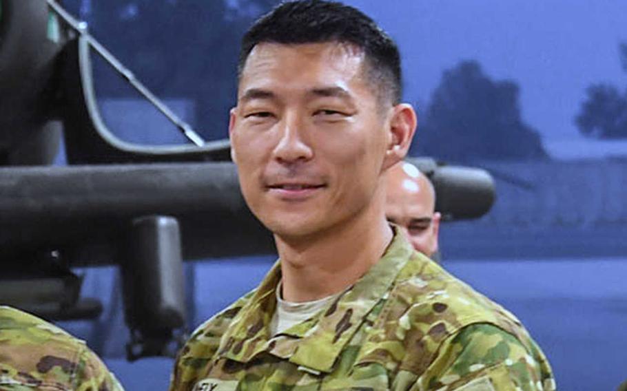 U.S. Army Lt. Col. Matthew Fix, then-commander of 1st Battalion, 101st Combat Aviation Brigade, 101st Airborne Division at Jalalabad Airfield, Afghanistan Nov. 19, 2018. Fix received a reprimand and is retiring after an investigation found that his executive officer was likely drugged at an off-limits strip club, and that Fix did not seek medical attention for the officer. 