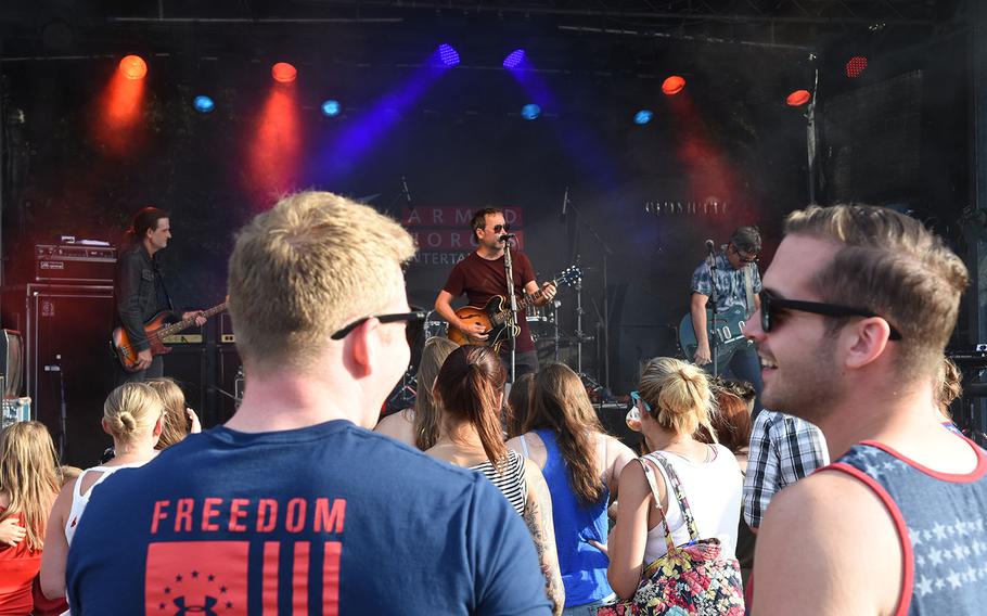 The crowd wore patriotic colors to celebrate Independence Day while watching Fastball, a rock band from Austin, Texas, at the Freedom Fest at Ramstein Air Base, Germany, on July 3, 2019.