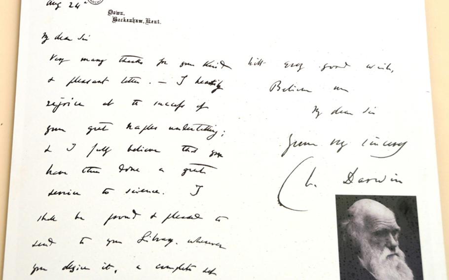 A letter written in 1872 by Charles Darwin to Anton Dhorn, founder of the Stazione Zoologica Anton Dohrn -- or Naples zoological station
 -- praises the then-new facility and its contribution to science.