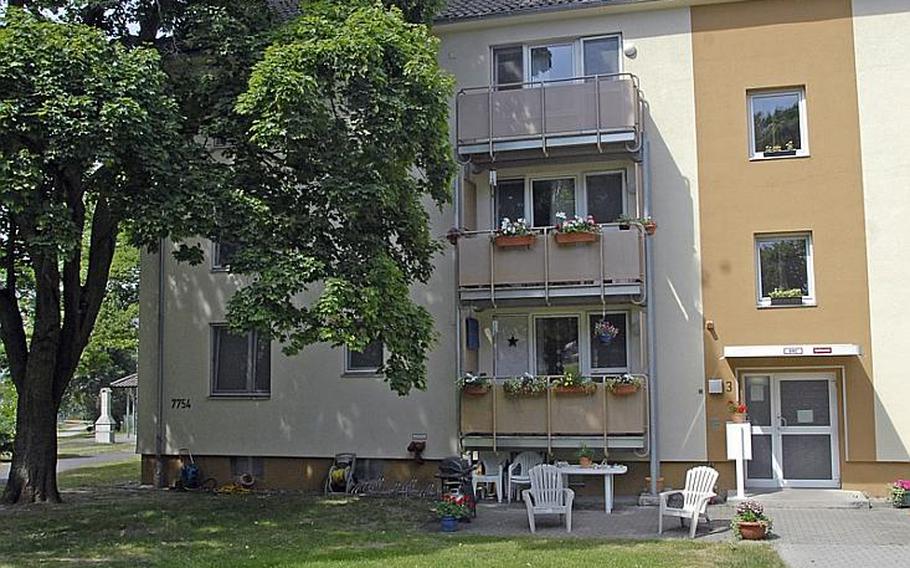 Junior enlisted soldiers arriving to Europe with their families can count on living in government housing such as this family housing unit in Wiesbaden, Germany's Hainerberg community. A new policy is being implemented for Army garrisons around Europe to house 100 percent of all accompanied privates to staff sergeants on post, if housing is available, along with up to 10 percent of accompanied senior enlisted troops and officers.