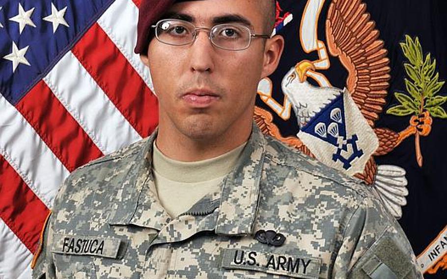 Spc. Louis R. Fastuca, 24, of West Chester, Pa., died of wounds after the vehicle he was in struck a roadside bomb in Afghanistan on July 5. A memorial service was held for Fastuca in Vicenza, Italy, on Tuesday. He was a member of the 173rd Airborne Brigade Combat Team.