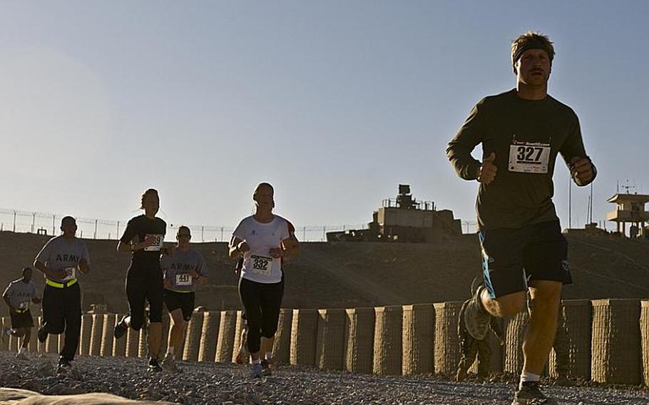 The fourth annual Running of the Herd kicked off  Monday, Nov. 8, at Forward Operating Base Shank in Logar Province, Afghanistan, with a 10-kilometer race that coincided with the 24-hour run taking place in Bamberg, Germany. Soldiers of the 173rd Airborne Brigade Combat Team and neighboring units in their respective communities gathered for the run, which commemorates a key operation conducted by the brigade during the Vietnam War that began Nov. 8, 1965. it also honors all the fallen soldiers of the brigade, according to unit officials.