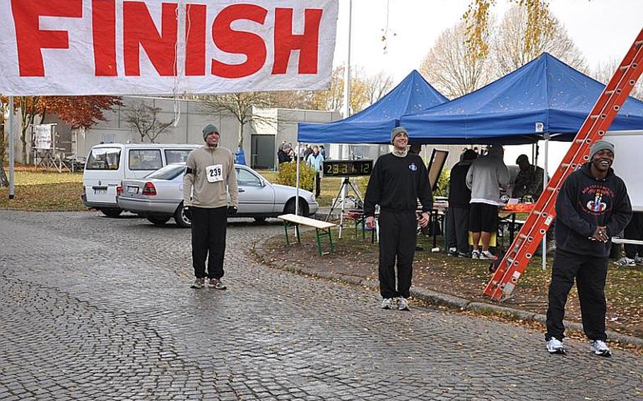 Runners await one of their team members in the 23rd hour of the fourth annual Running of the Herd in Bamberg, Germany. The 24-hour run kicked off  Monday, Nov. 8, and was held to honor members of the 173rd Airborne Brigade Combat Team -- now based in Bamberg -- who were known as "the Herd" and participated in a key operation in the Vietnam War that started Nov. 8, 1965. The run, conducted by current members of the brigade and neighboring units, coincided with a 10-kilometer race at Forward Operating Base Shank in Logar Province, Afghanistan.