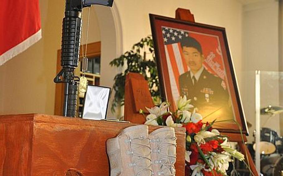 A memorial service for Sgt. Barun Rai was held Friday at the Bamberg (Germany) Community Chapel on Warner Barracks. Rai, a native of Silver Spring, Md., died in Afghanistan on Aug. 3, 2011, when his vehicle rolled over in Logar province.
Dan Blottenberger/Stars and Stripes