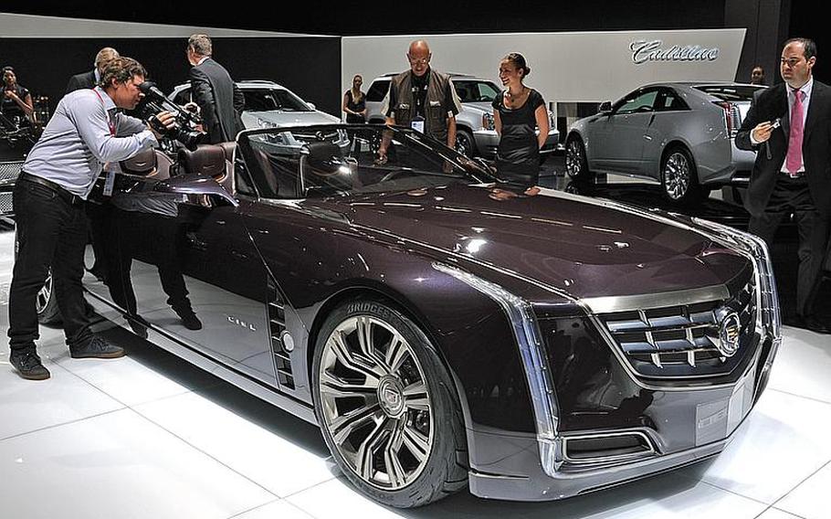 Cadillac&#39;s concept convertible, the Ciel, drew a lot of attention on the first press day at the Frankfurt International Motor Show. The show that also goes by its German initials IAA, opens to the general public on Saturday.