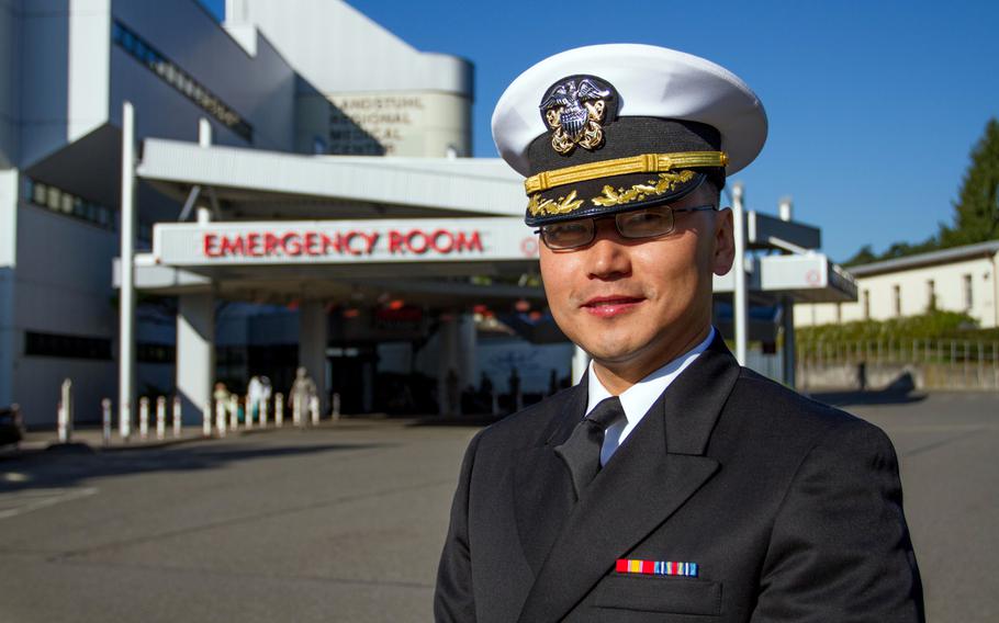 Already a world-class neurosurgeon, Kendall Lee joined the U.S. Navy Reserve at the age of 42 in part to give something back to his adopted homeland. Now 44, he is serving his first tour on active duty as a Navy commander at Landstuhl Regional Medical Center in Germany.