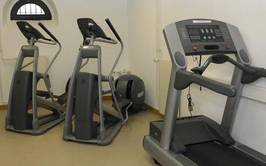 The barracks that are part of the controlled monitoring area at Baumholder's Smith Barracks in Germany have been outfitted with fitness equipment, among other amenities. Germany-based soldiers returning from missions in countries fighting the Ebola outbreak in West Africa will stay in the secured area for three weeks, the maximum incubation period of the virus.