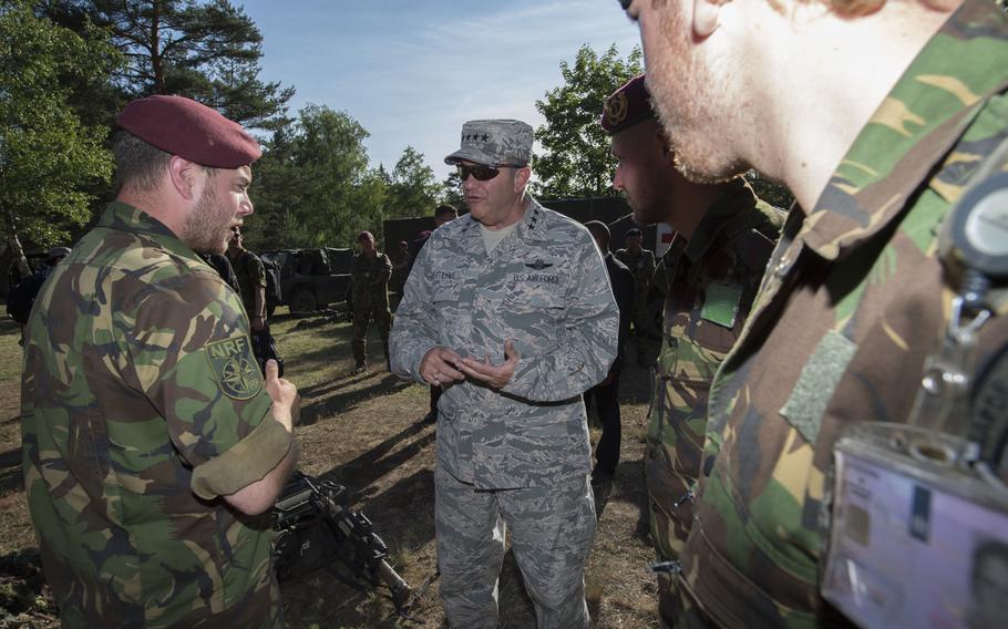 NATO's supreme allied commander, Gen. Philip Breedlove, talks with participants in Exercise Noble Jump 2015 in Poland on Wednesday, June 17, 2015.

Courtesy of NATO