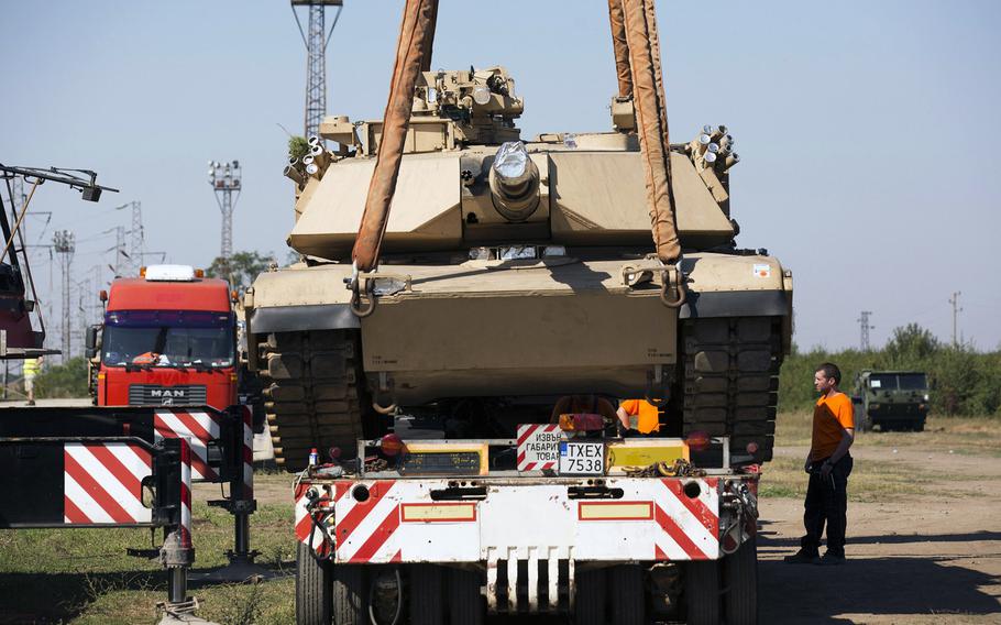 U.S. Marine tanks, artillery and light-armored reconnaissance vehicles have arrived in Bulgaria to support NATO allies and international partner countries. The heavy equipment, assigned to the Combined Arms Company, Black Sea Rotational Force, arrived in Novo Selo Training Area, Bulgaria, Aug. 25, 2015. The equipment will allow the Marines to participate in mechanized regional multinational exercises in Eastern Europe.