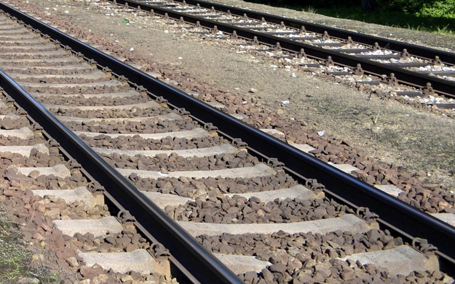 A drunken American soldier stationed in Hohenfels, Germany, walked down a railway line in Bavaria, Saturday, Aug. 3, 2019, causing several trains to be delayed by up to half an hour, police said.
