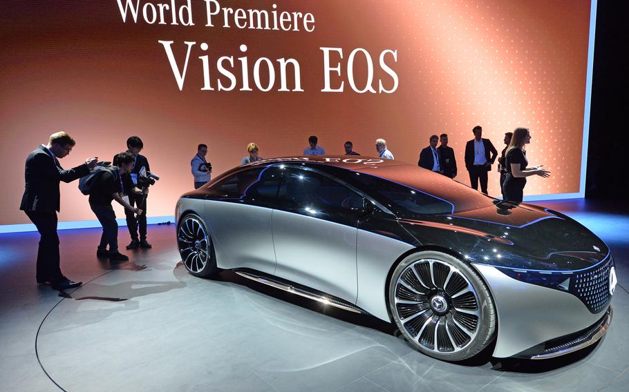 Mercedes-Benz debuted their Vision EQS concept car at the IAA in Frankfurt. Powered by two electric motors, it has a 469-horsepower rating. Almost all the car companies had electric vehicles on display at the international car show.