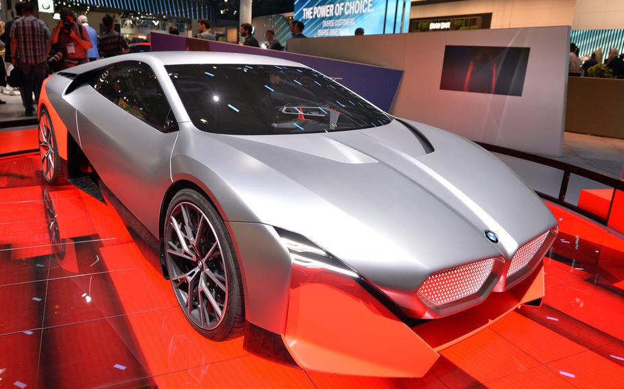 The BMW Vision M NEXT concept car on display at the IAA in Frankfurt. An electric sports car, it is expected to replace the company's i8 model.