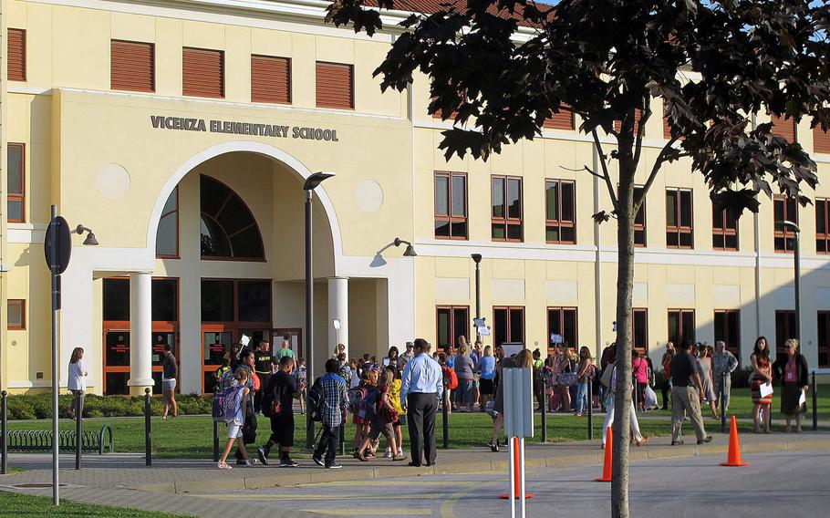 The Department of Defense Education Activity-Europe elementary school in Vicenza, Italy, where students were facing two more weeks of of the school being closed due to the coronavirus outbreak.