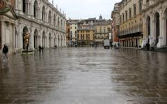 The Piazza di Signori, the normally bustling main square in downtown Vicenza, was nearly empty on March 3, 2020, as coronavirus cases in Italy, continued to grow. On Friday, Italy further restricted public movement and banned outdoor exercise.

Nancy Montgomery/Stars and Stripes                               