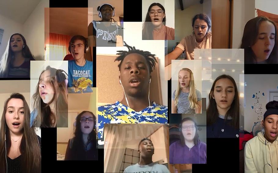 Students from the Sigonella Middle High School choir in Italy recorded themselves singing ''Heavenly Father'' by the indie band Bon Iver. Their teacher posted the performances online and the students are receiving positive feedback worldwide.